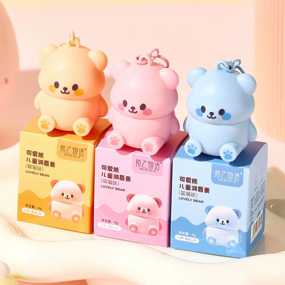 Children Lip Balm Moisturizing Anti-Dry Crack Baby Nourishing Antifreeze Care Lip Care Girls Cracking Lip Bear Lip Balm